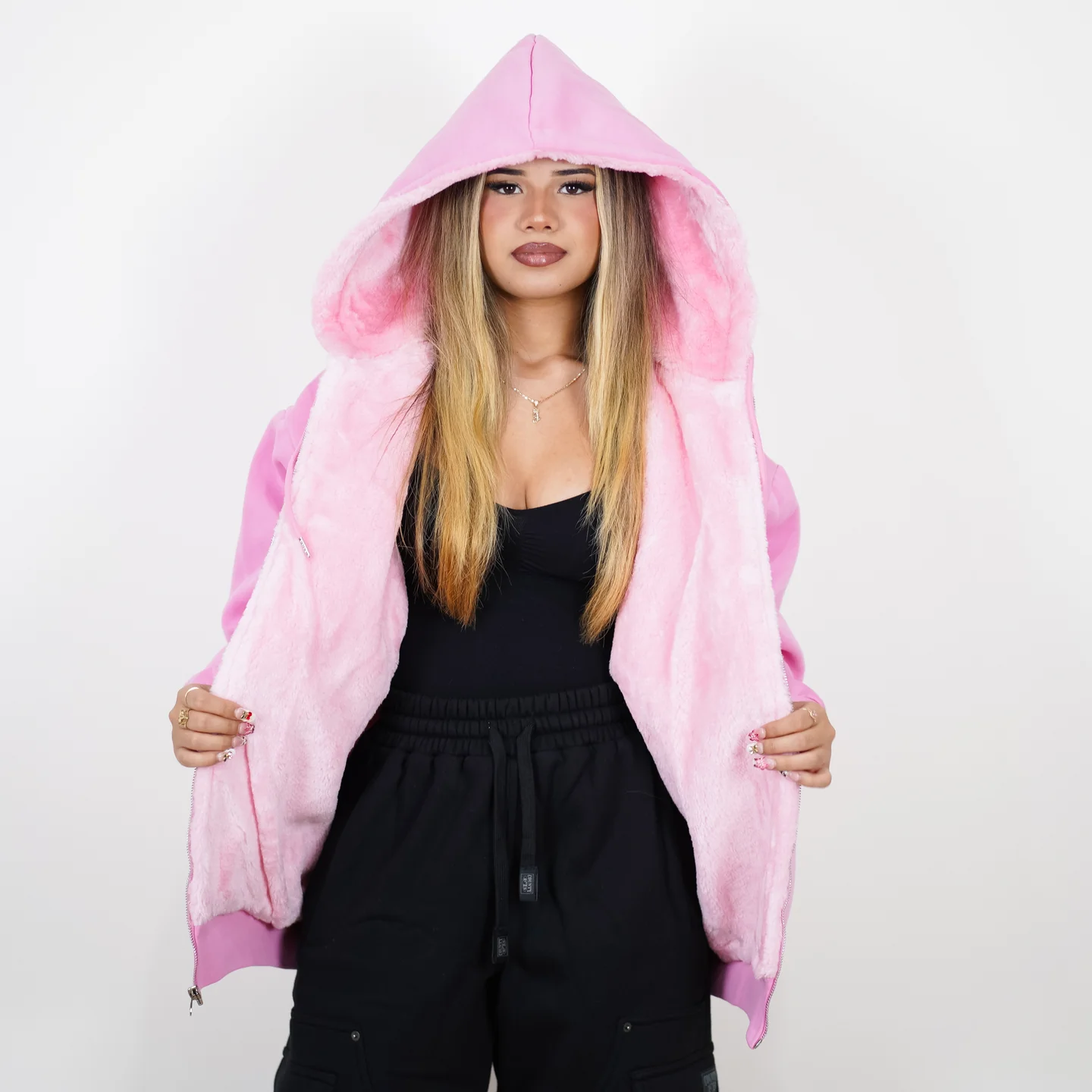 FB County Pink Zip-up Hood