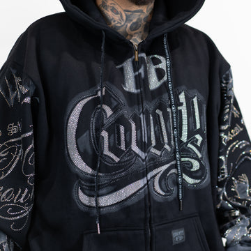 FB County Tatted Zip Up Hood