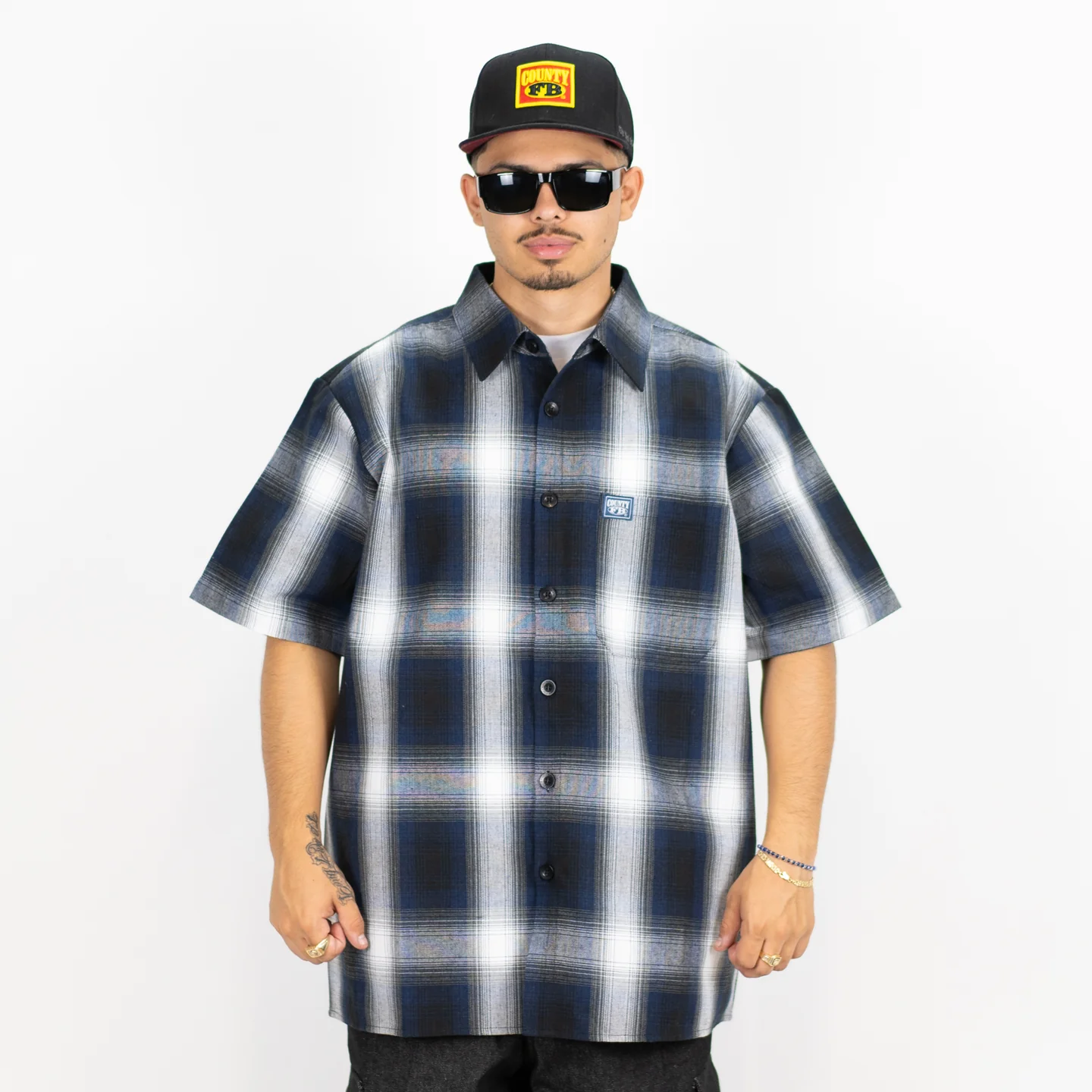 FB County Checkered Shirts Short Sleeve Button