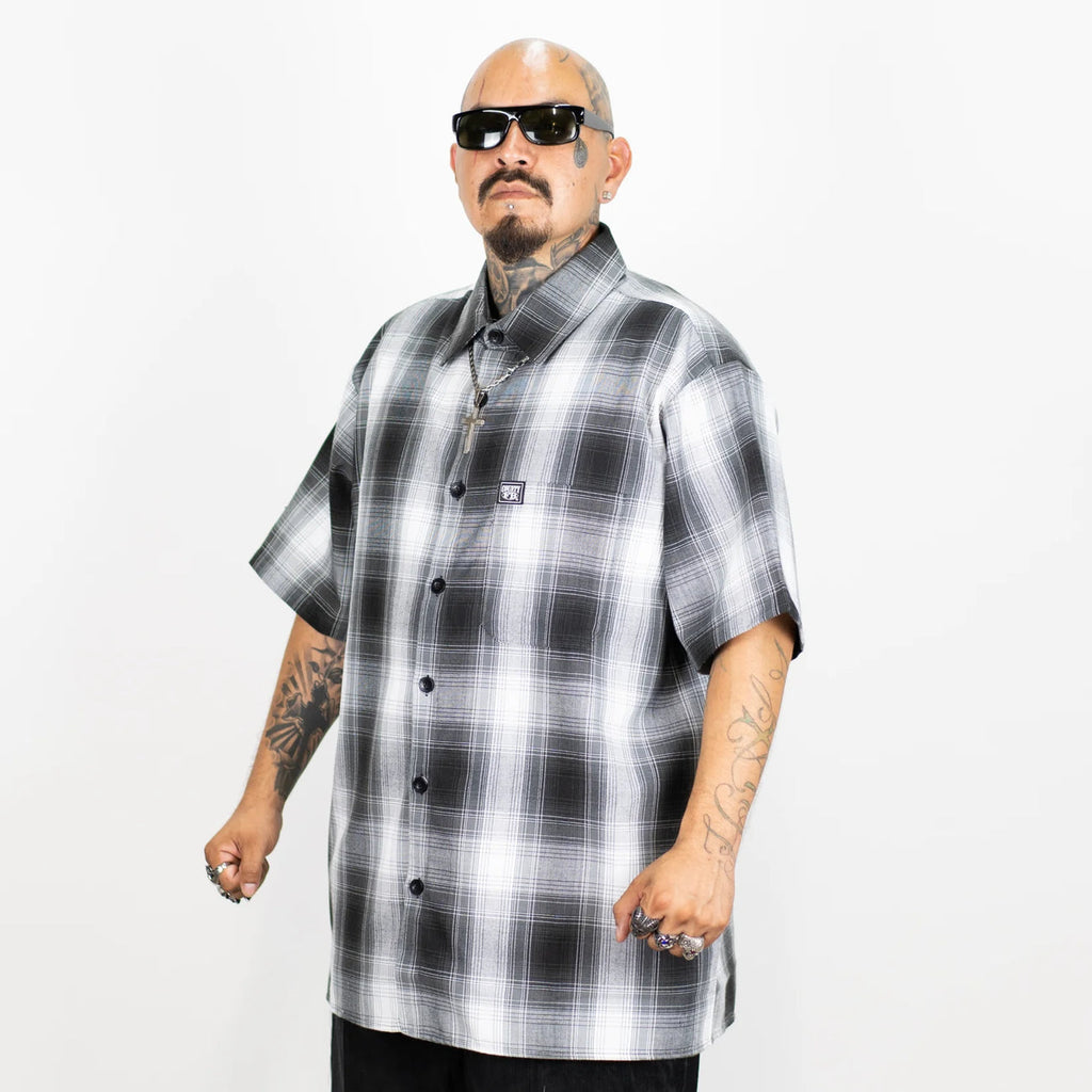 FB County Checkered Shirts Short Sleeve 1/2 Zip